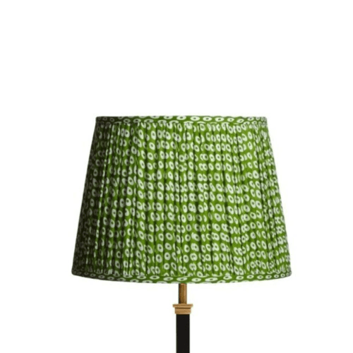 Image showing the Empire Shade, 30cm, green block printed cotton product.