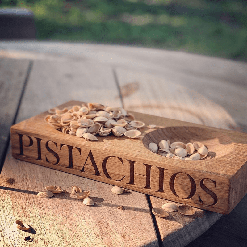 Engraved Pistachios Bowl, Oak
