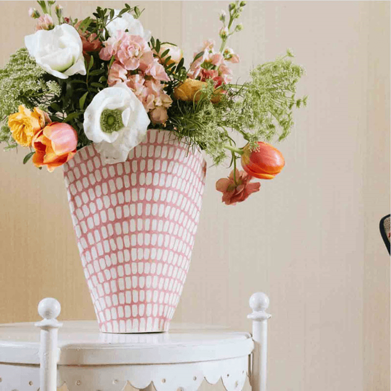 Dash Fan Vase, H25cm, Pink