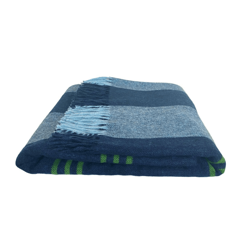The Wilde Merino Lambswool Throw, 185cm x 140cm , Dark Blue