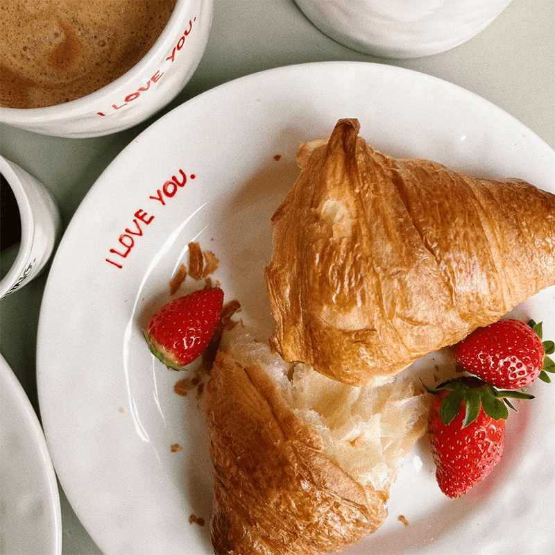I Love You Breakfast Plate, D22cm, Red