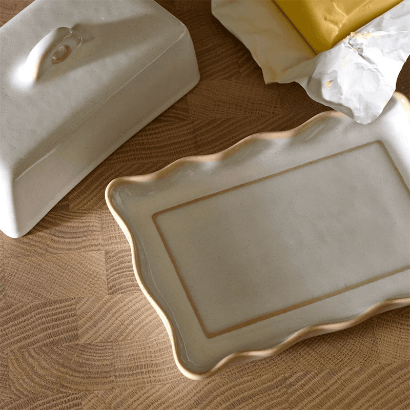 Bramley Butter Dish, D19cm, Reactive White