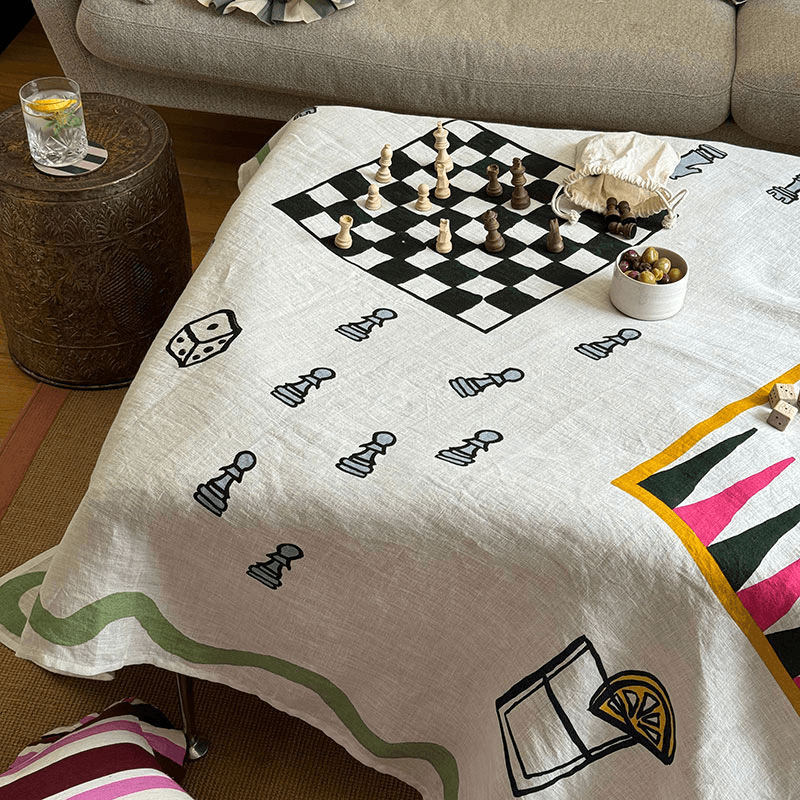 Games Tablecloth, 240 x 140cm, Multi