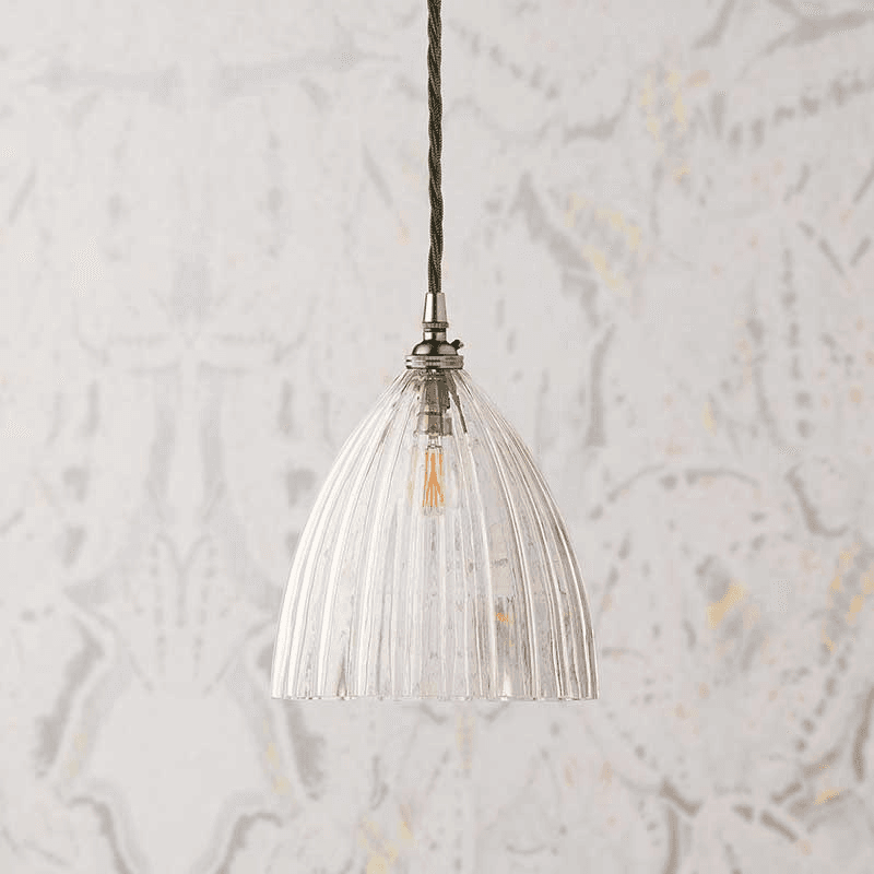 Scallop Large Pendant, H25cm x W25cm, Clear Glass