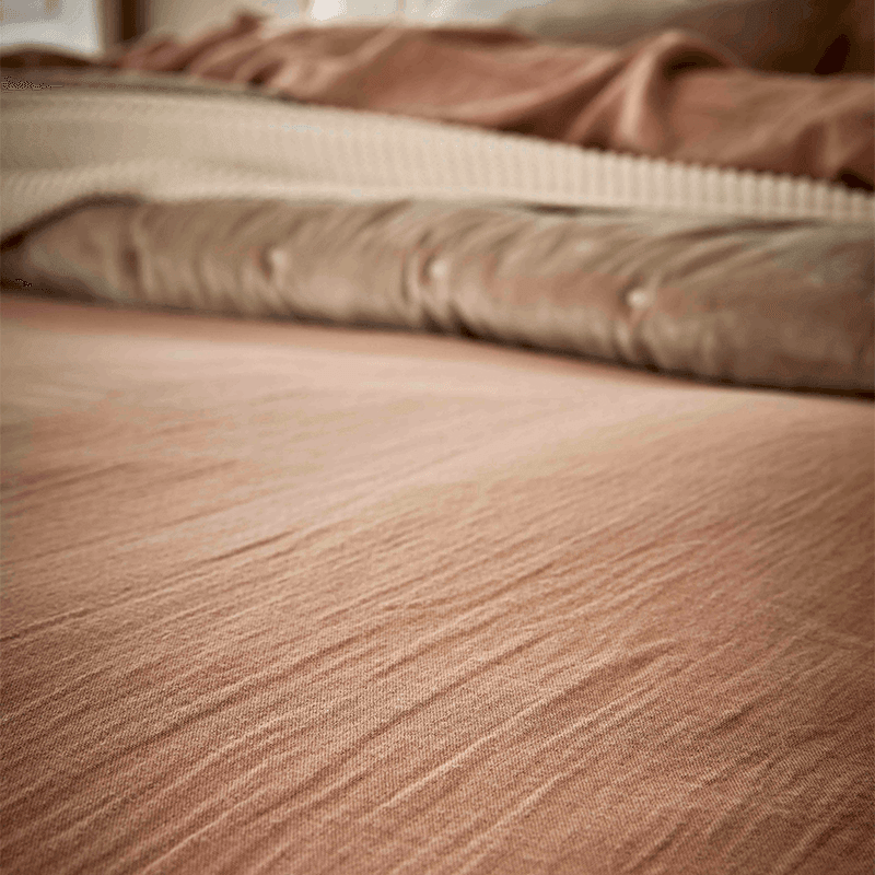Organic Retreat Fitted Sheet, Double, Clay