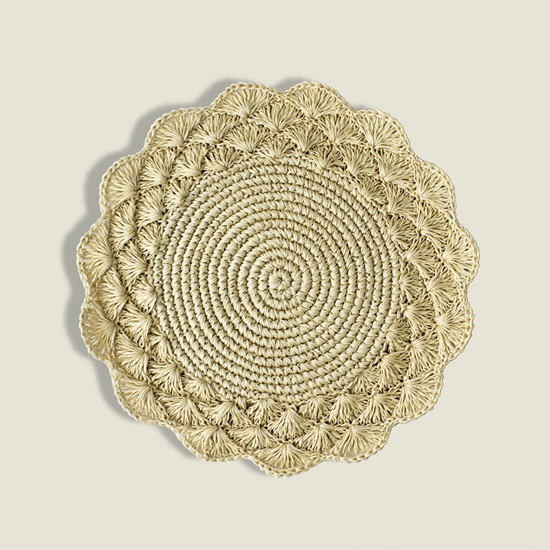 Clara Set of 2 Woven Placemats, D39cm, Natural