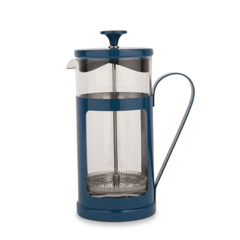 Monaco Stainless Steel Cafetière, 8 Cup, Blue