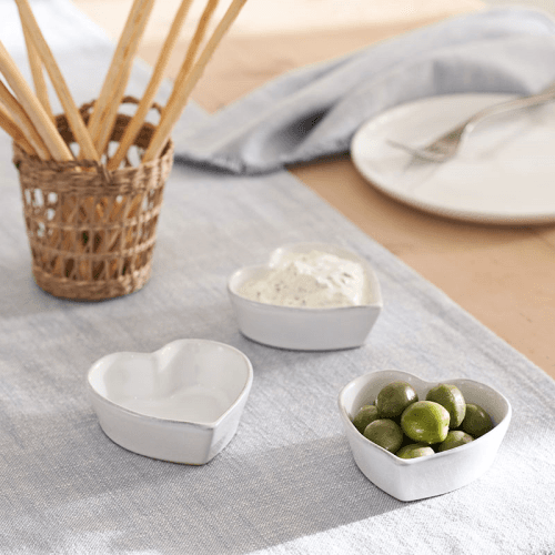 Image showing the Porto Set of 3 Heart Dishes, White product.