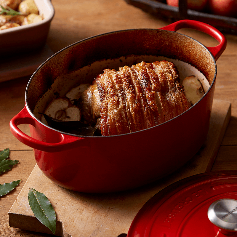 Signature Cast Iron Oval casserole, 29cm - 4.7 litre, Cerise