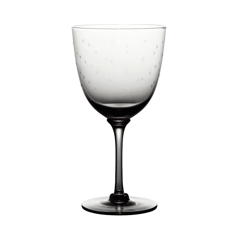 Stars Set of 4 Wine Glasses, 250ml, Smoky