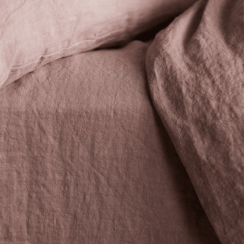 Linen Fitted Sheet, Double, Vintage Rose