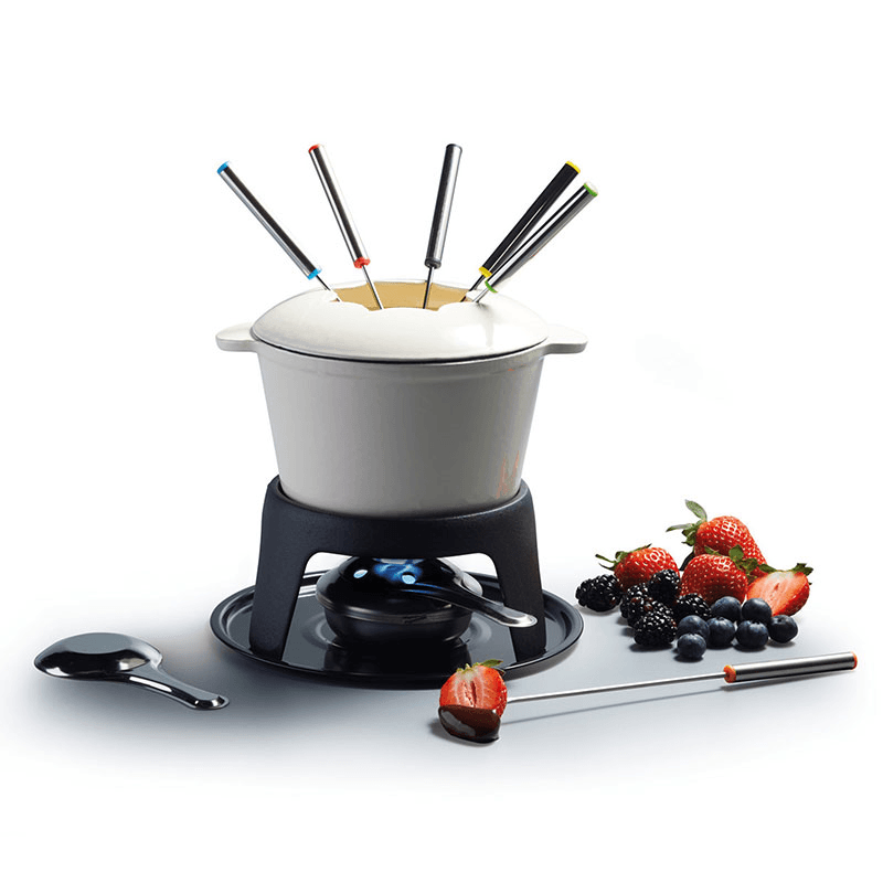 Fondue set, cream