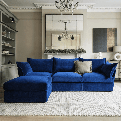 Image showing the Model 06 3 Seater Sofa With Chaise, Navy product.