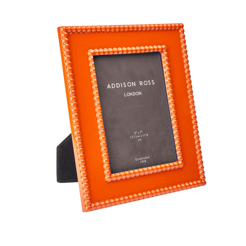 Image showing the Lacquer Bobbin Photo Frame, 5 x 7", Orange product.