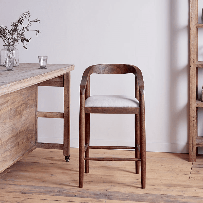 Anbu Acacia  Counter Chair, Washed Walnut