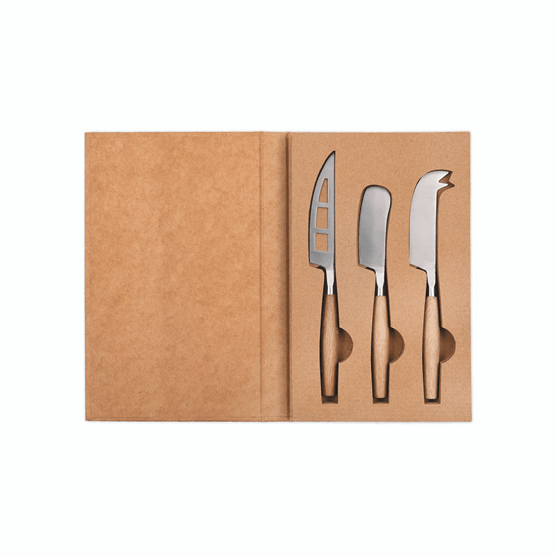 Set of 3 Cheese Knives, Oak