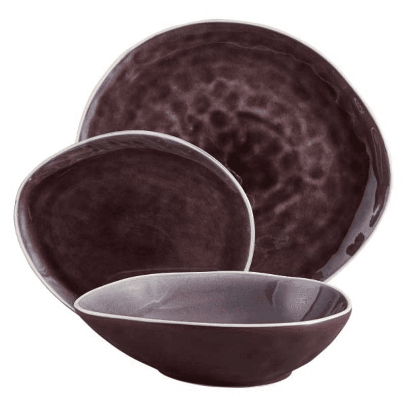 Vie Naturelle 12 Piece Dinner Set, Aubergine