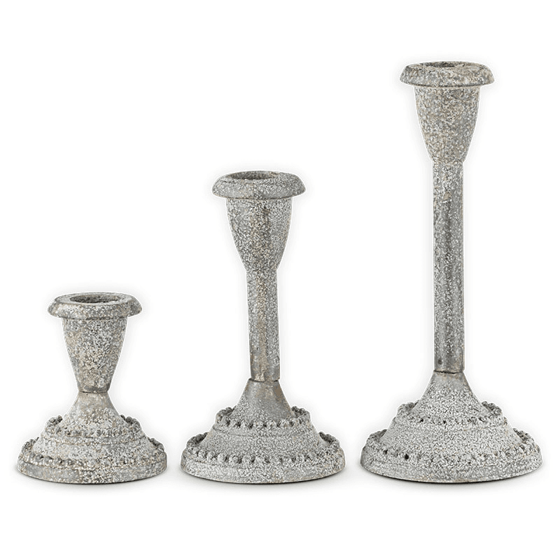 Moremi Candle Holders, H18cm, Aged Zinc