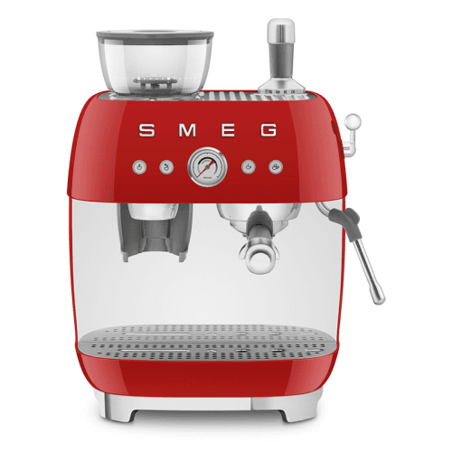 Image showing the Espresso Coffee Machine with Grinder, Red product.