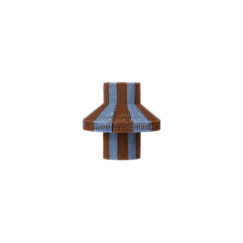 Image showing the Diana Lampshade, D28 x H28cm, Caramel Brown & Serenity Light Blue product.