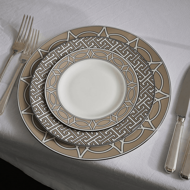 Maze Set of 2 Dessert Plate, D21cm, Truffle