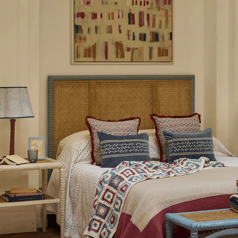 Pavillion Super King Wooden Headboard, Blue