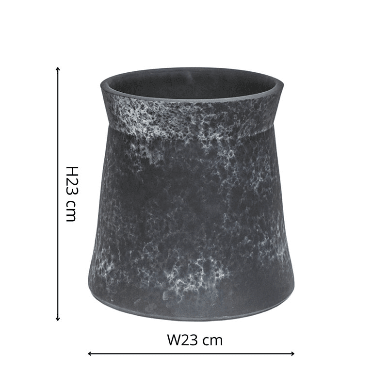 Kew Eclectic Orangery Handthrown Palm Planter, D23cm, Basalt