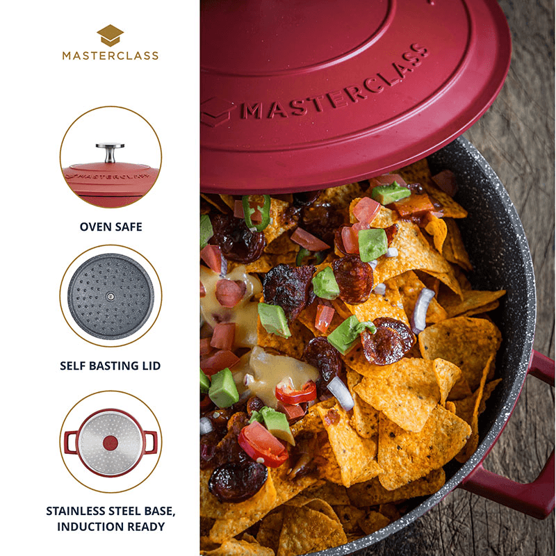 Shallow Casserole Dish, 4L, Red