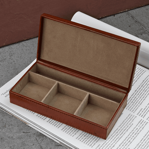 Image showing the Cufflink Box, Tan Leather , 20x10x5cm product.