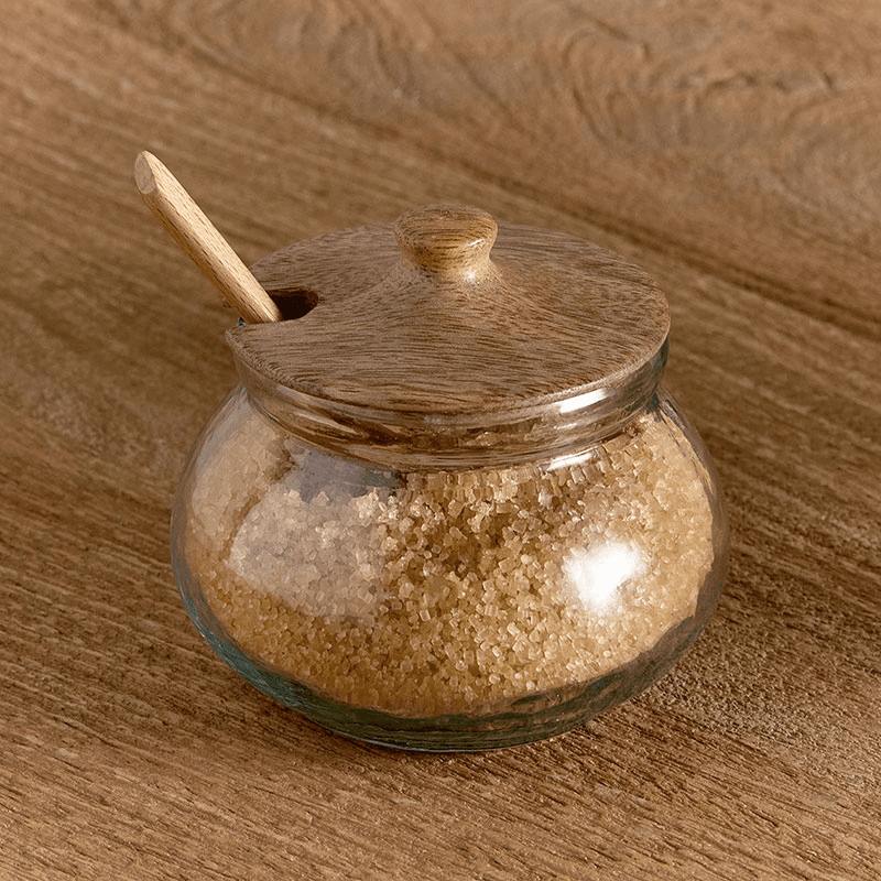 Kali Round Storage Jar, H7.5cm, Natural & Clear