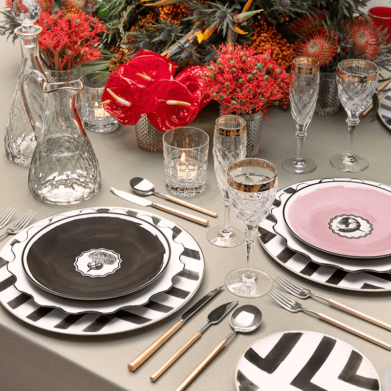 Sol Y Sombra Dinner Plate, D27.6cm, Monochrome