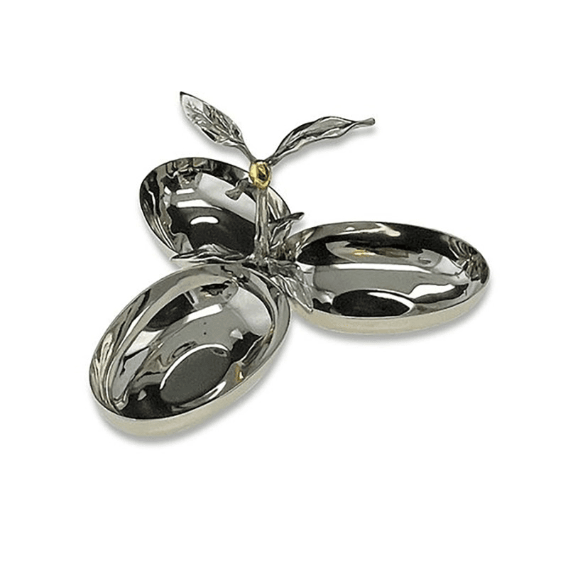 Olive Three Section Server, H13 x W22 x D22cm, Silver