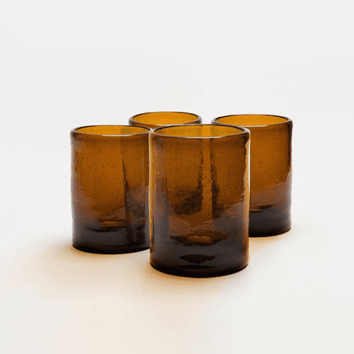 Image showing the Zomi Set of 4 Tumblers, H10.5cm, Amber product.