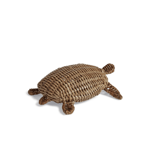 Image showing the Rattan Decorative Turtle, H5cm x W18cm x D19cm, Vintage Grey product.