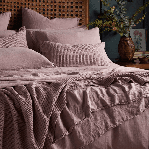 Image showing the Linen Duvet Cover, Superking, Vintage Rose product.