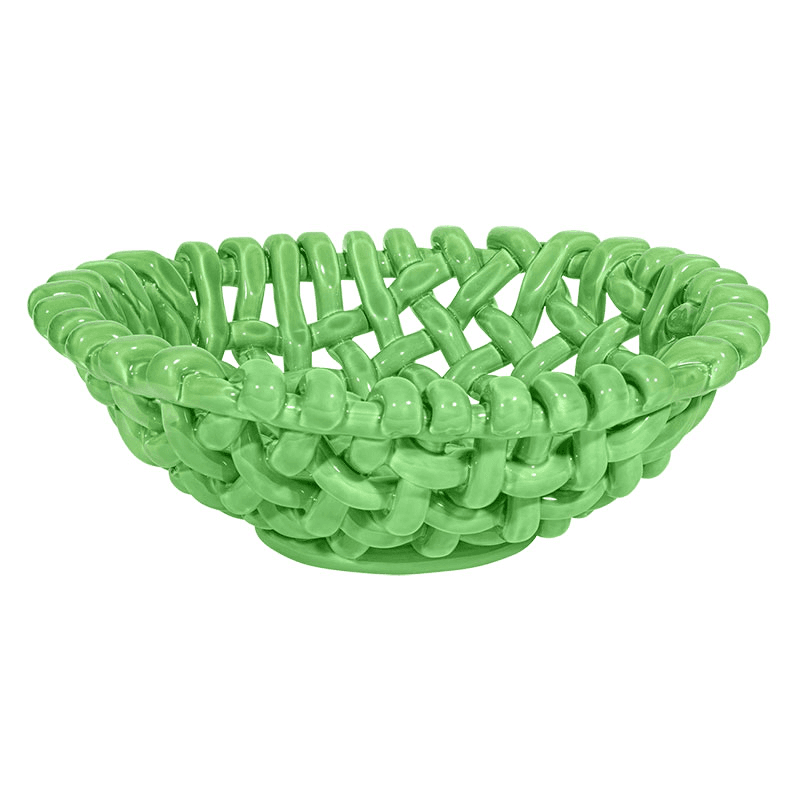 Juicy Basketweave Bowl, D39cm, Apple Green