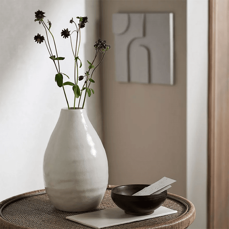 Marely Glazed Vase, H31cm, Natural