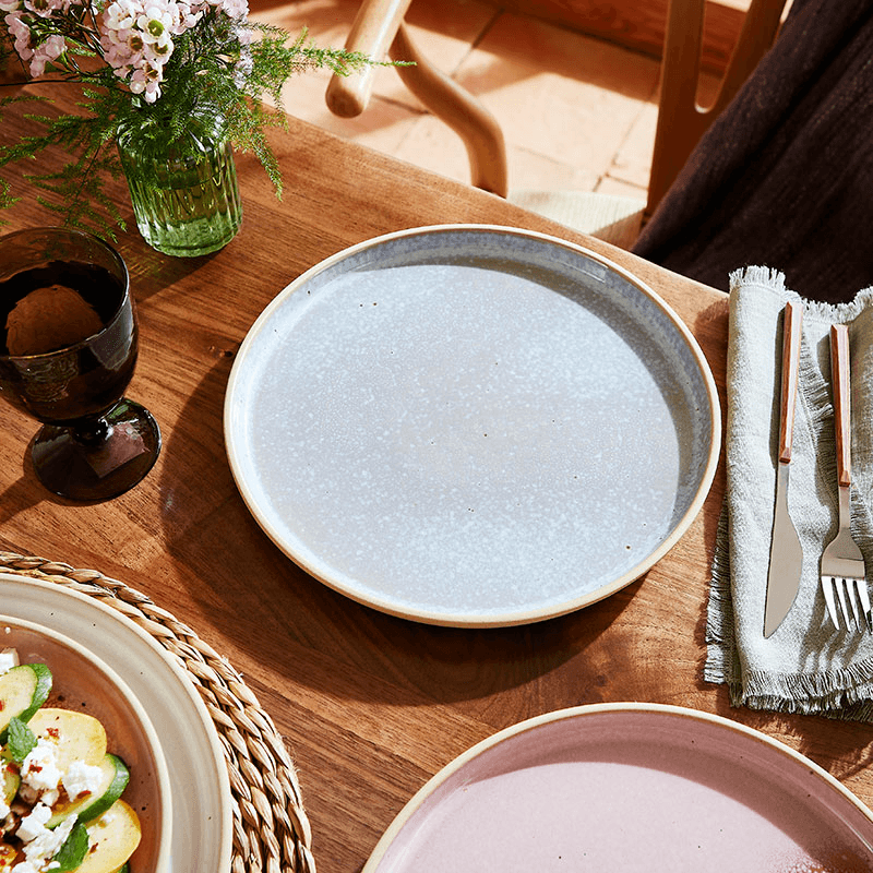 Minerals Set of 4 Dinner Plates, D26.5cm, Aqua