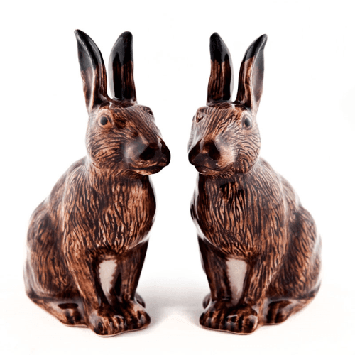 Image showing the Hare Salt & Pepper Shakers, H10cm, Brown product.