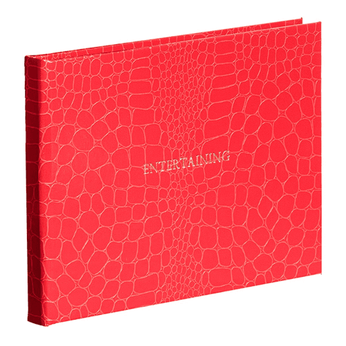 Image showing the Oyster Bay Entertaining Book, L16 x W21.5cm, Red Croc product.