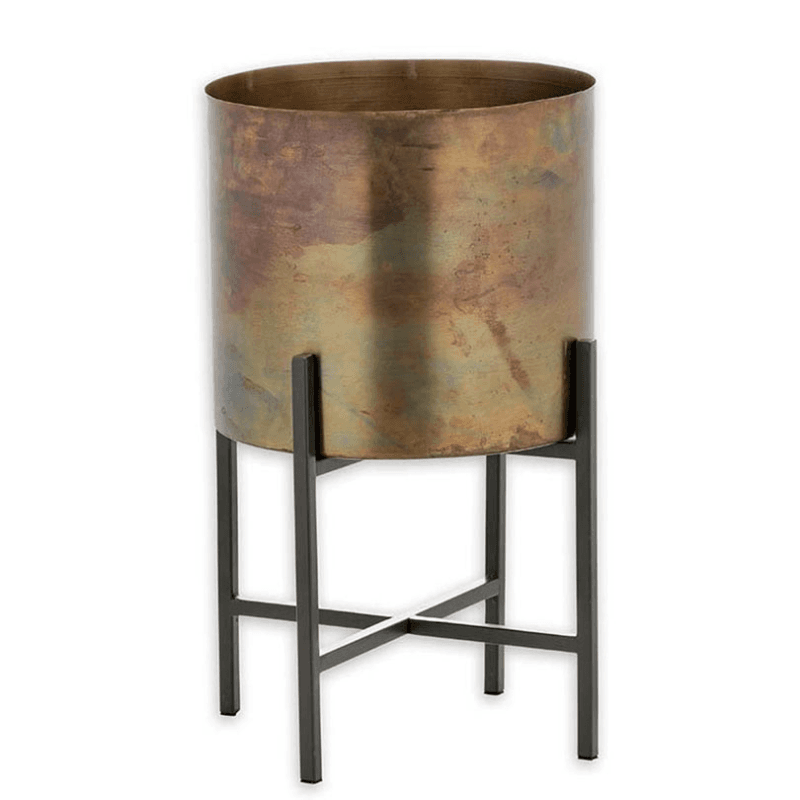 Juoni Iron Planter, H35 x W30 x D30cm, Aged Antique Brass