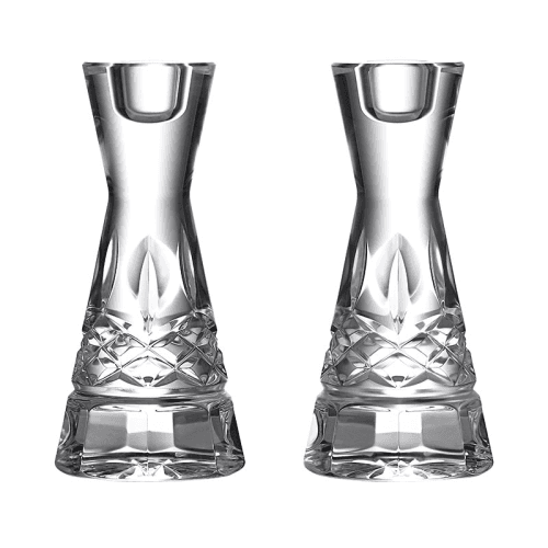 Image showing the Lismore Set of 2 Round Candlesticks, D7.1 x H15.3cm, Clear product.