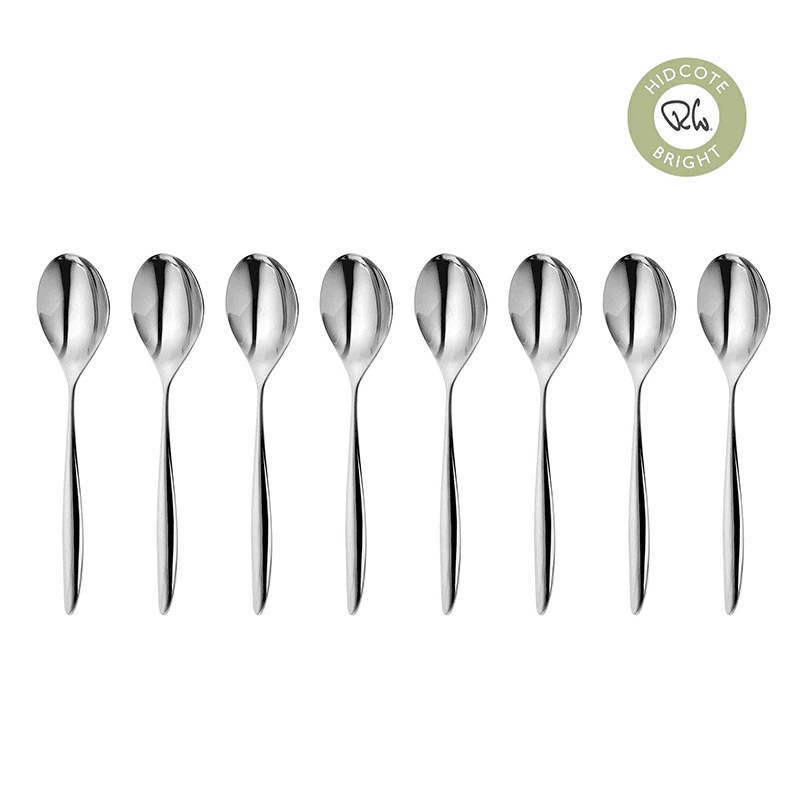 Hidcote Set of 8 Coffee Spoons, L10cm, Stainless Steel