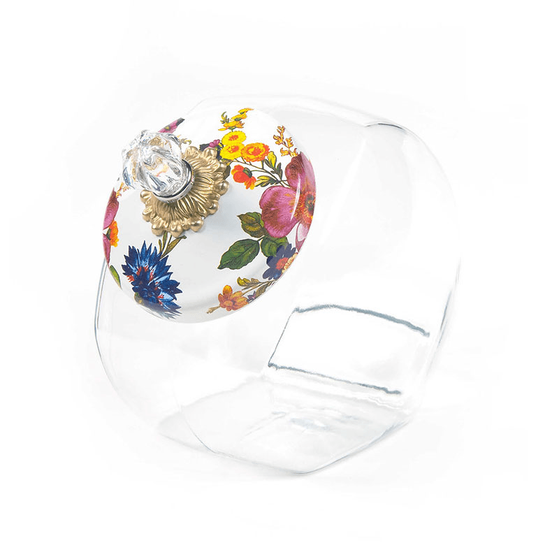 Flower Market Cookie jar with lid, H20 x W15cm, White