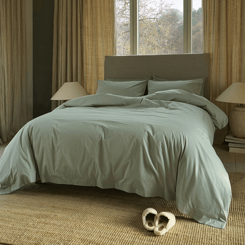 Original Percale  Duvet Cover, Superking, Sage Green