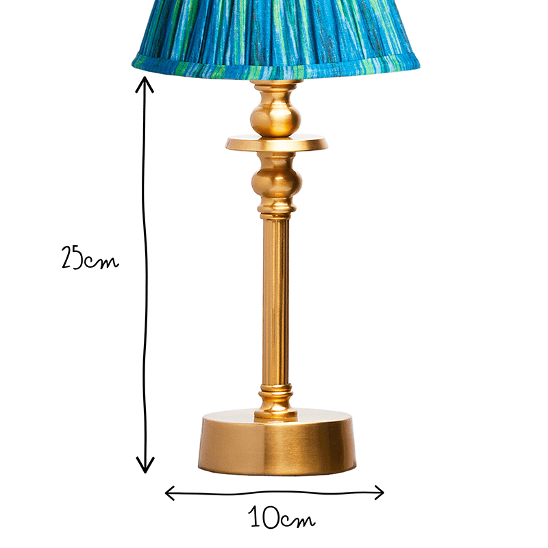 Phileas Rechargeable Table Lamp Base Only, H25cm x W10cm, Antique Brass