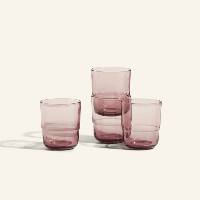 Short Night & Day Set of 4 Glasses, 350ml, Rosa