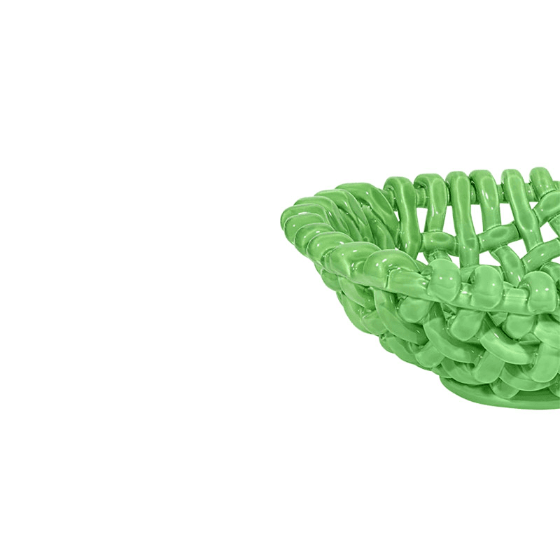 Juicy Basketweave Bowl, D39cm, Apple Green