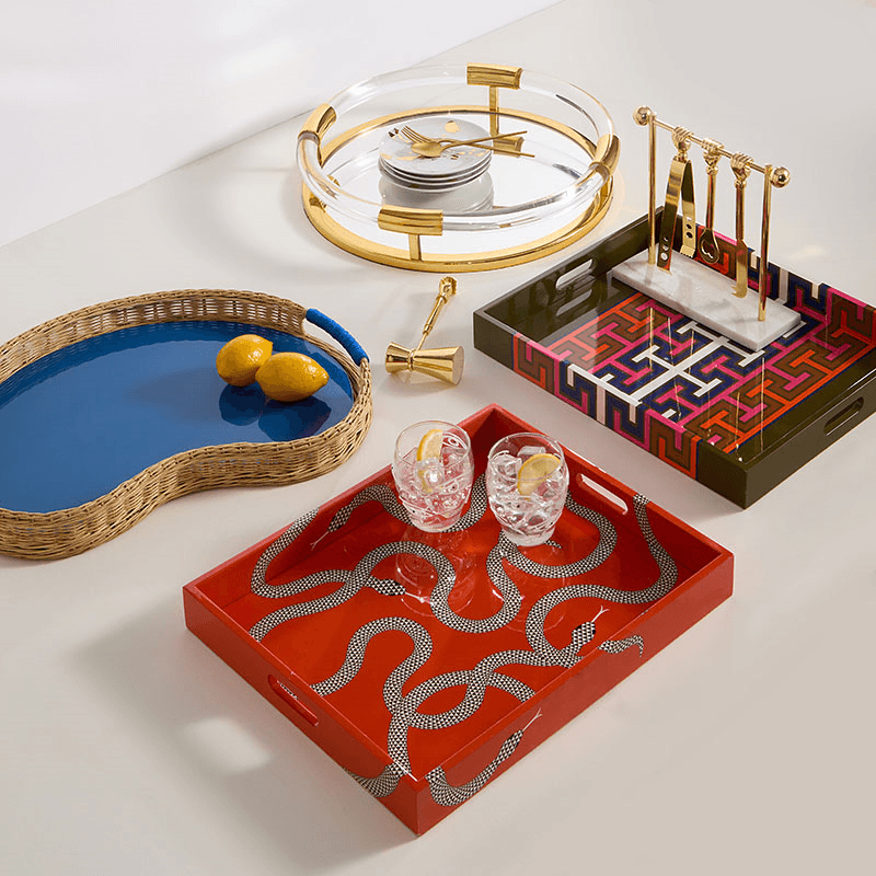 Eden Lacquer Tray, 43 x 35.5cm, Orange