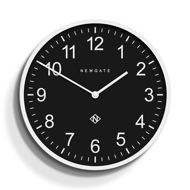 Number Three Professor Wall Clock, D37cm, Polar White